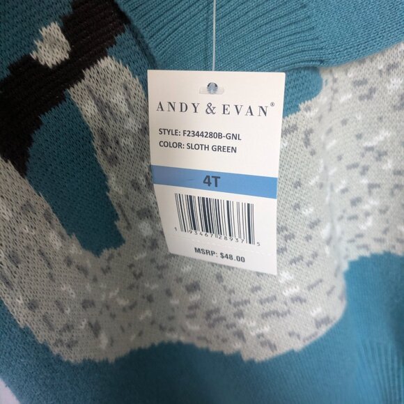 Andy & Evan Sloth Sweater Boys 4T- New - Picture 5 of 5